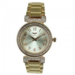 Classy NY London Ladies Crystal Bezel Metal Watch PI-7440 Assorted Colors